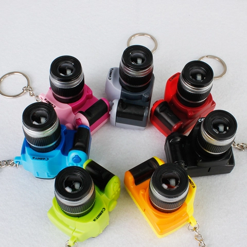 Portachiavi Mini Fotocamera SLR Con Luce LED Ed Effetti Sonori Portachiavi Portatile In Plastica Ciondolo Borsa
