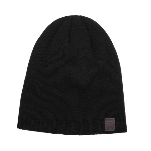 Berretto In Maglia Invernale Con Fodera In Pile Caldo Antivento All'aperto Sport Patch In Pelle Stella Donne Uomini