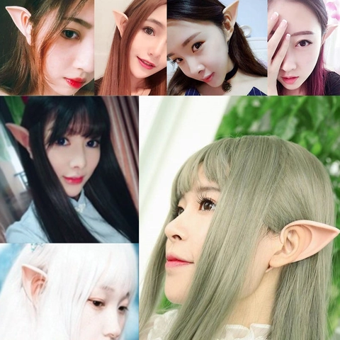 Halloween Elf Ears Latex Soft Pointed Fairy Ears For Cosplay Party Masquerade Costume Accessories