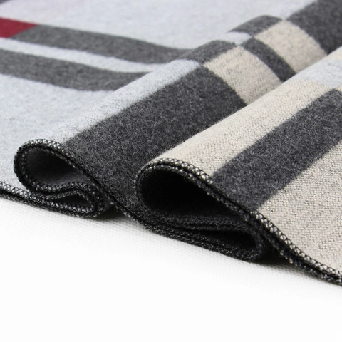 Écharpe Épaisse à Carreaux Mode Homme Automne Hiver Chaude Fibre de Viscose Écharpe à Glands pour Hommes Affaires Décontractée