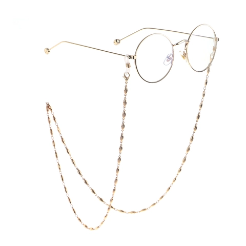 Glasses Chain Metal Alloy Golden Oval Beads Anti-slip Eyewear Retainer Holder Neck Cord Fashion Elegant For Women