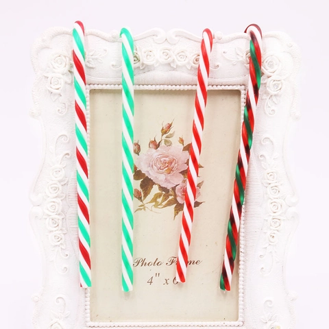 Christmas Candy Cane Ornaments PS Plastic Spiral Stripe Hanging Holiday Party Tree Decorations Novelty