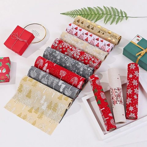 Christmas Table Runner Linen Printed Snowflake Reindeer Festive Dining Holiday Decoration American Country Style Novelty
