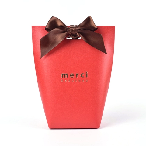 Merci Korean Gift Box Ribbon Polyester Decorative Bow Satin Webbing For Wedding Anniversary Gift Wrapping Ornaments Decor