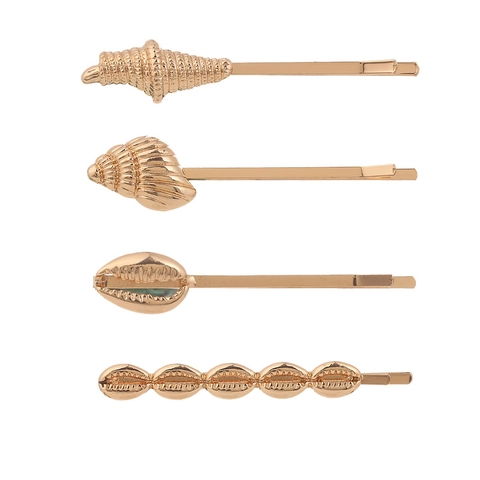 Pinzas Para El Cabello De Aleación De Concha Estilo Océano Tema De Playa Pasadores Oro Plata Para Mujeres Niñas Verano Moda