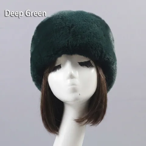 Gorro De Piel Sintética Para Mujer Invierno Cálido Espesado Felpa Corta Estilo Ruso Cosaco Sin Ala Parte Superior Plana