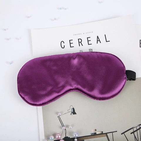 Satin Sleep Eye Mask Blackout Blindfold Soft Smooth Faux Satin Cover For Sleeping Travel Office Nap Adjustable Strap