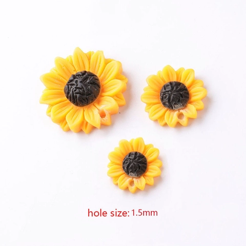 Gelbe Gänseblümchen Sonnenblume Harz Anhänger Für DIY Schmuckherstellung Florale Blumen Fundstücke Bastelzubehör