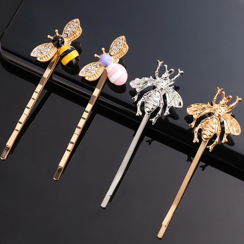 Biene Blume Haarklammern Legierung Strass Emaille Bobby Pins Dekorative Haaraccessoires Für Frauen Mädchen