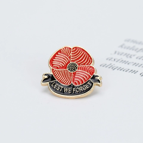 Spilla A Fiore Di Papavero Rosso Lega Smalto Giorno Del Ricordo Lest We Forget Pin Da Bavero Per Uomini E Donne Novità