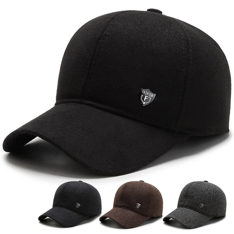 Berretto Da Baseball Invernale Da Uomo Cappello In Lana Con Paraorecchie Caldo Foderato In Pile Regolabile Per Padre
