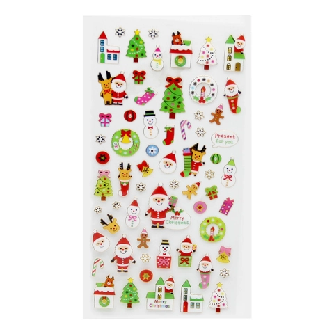 Pegatinas De Navidad PVC Transparente Dorado Lámina De Oro DIY Dibujos Animados Decoración Festiva Para Regalo Scrapbook Niños Papelería
