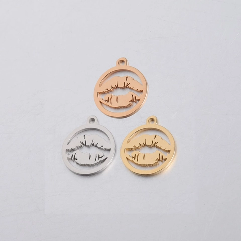 Colgante De Labios Huecos Acero Inoxidable 304 Pulido Espejo Dije Para DIY Creación De Joyas Collar Pulsera