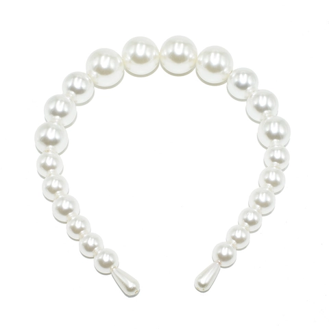 Elegant Artificial Pearl Headband Hair Hoop Faux Artificial Pearl Gradient Size Handmade Bridal Wedding Party Daily Hair Accessories For Women