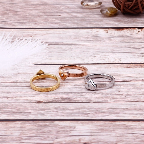 Herz Ring Edelstahl 18K Vergoldet Zirkonia Minimalistischer Schmuck Für Frauen Valentinstag Geschenk