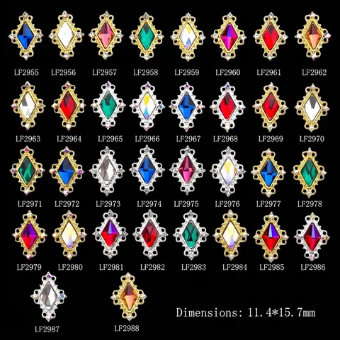 Ciondoli Per Nail Art A Rombo Lega Cava Stile Palazzo Vintage Pietra Preziosa Artificiale Strass Accessori Per Decorazione Künstliche Perle
