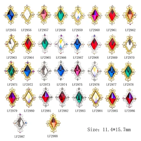 Ciondoli Per Nail Art A Rombo Lega Cava Stile Palazzo Vintage Pietra Preziosa Artificiale Strass Accessori Per Decorazione Künstliche Perle