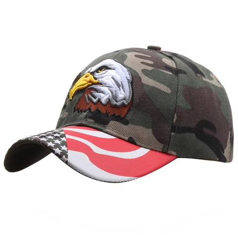 Men's American Flag Eagle Embroidery Baseball Cap Tactical Camouflage Navy Black Adjustable Outdoor Sun Hat USA Retro Style