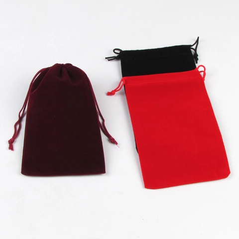 Jewelry Packaging Drawstring Bags Velvet Linen Pouch For Gifts Jewelry Storage With Lotus Leopard Print Pattern