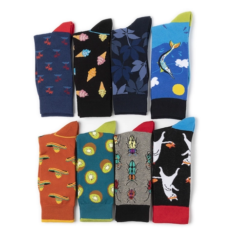 Neuheit Crew Socken Baumwolle Gestrickt Atmungsaktiv Frucht Tier Muster Mittelhoch Lässig Trendig Für Damen Herren
