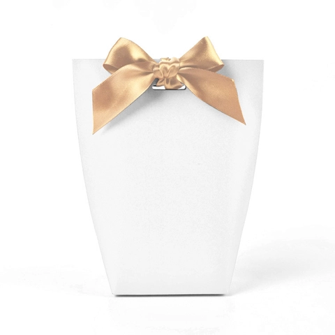 Elegant Merci Beaucoup Gift Paper Bags With Satin Ribbon Bow For Wedding Party Favor Packaging Korean Style Candy Gift Box