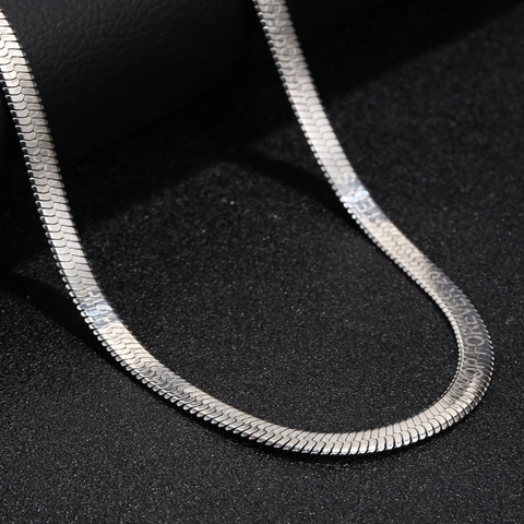 Flat Snake Chain Necklace Stainless Steel Gold Plated Engraved Hiphop Forever Hip Hop Trendy Jewelry For Men Women