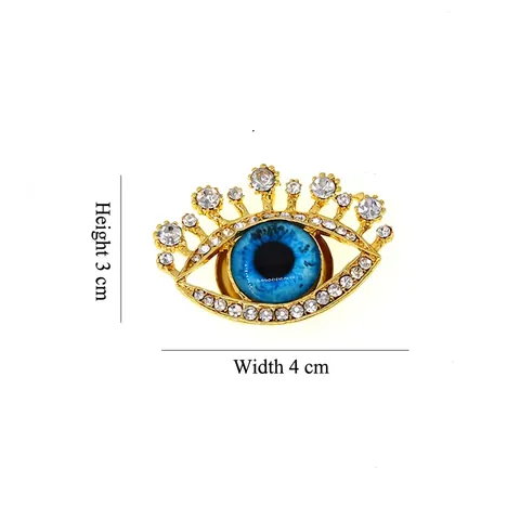 Evil Eye Brosche Legierung Strass Blau Kristall Auge Brosche Anstecknadel Einzigartige Übertriebene Persönlichkeit Accessoire Damen