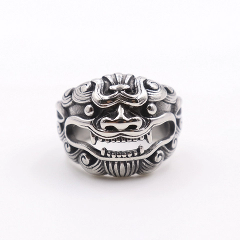 Mythical Beast Ring 316 Stainless Steel Retro Punk Gothic Animal Dragon Signet Jewelry For Men