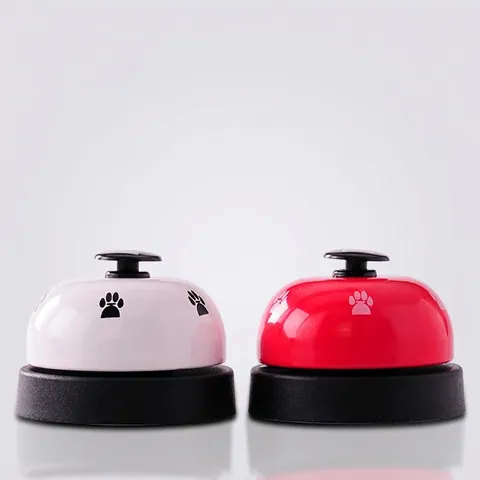Sonnette De Dressage Pour Animaux De Compagnie En Métal Avec Base Antidérapante Pour Chien Chat Communication Interaction Repas Empreinte De Patte