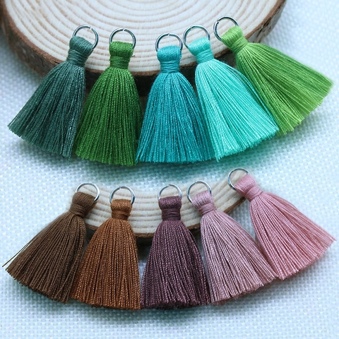Small Tassel Pendants Polyester Cotton With Metal Jump Ring For DIY Jewelry Crafts Bag Keychain Bookmark Decor