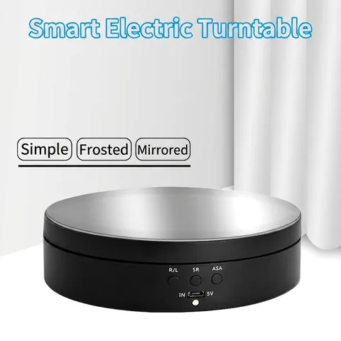 Electric Rotating Display Stand Intelligent Mirror Surface Turntable For Jewelry Photography Live Streaming USB Powered