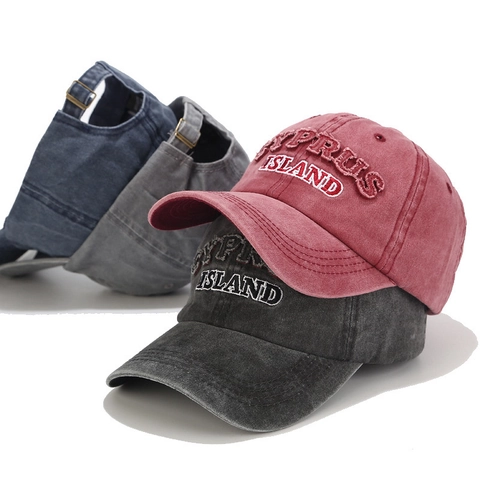Berretto Da Baseball Ricamato Cyprus Island Cotone Lavato Stile Invecchiato Vintage Dad Hat Regolabile Per Uomo E Donna