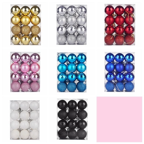 Plastic Christmas Ball Ornaments Multi Textured Shiny Matte Glitter Hanging Baubles Holiday Tree Decorations