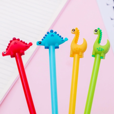 Leuke Dinosaurus Gelpennen Cartoon Dier Siliconen Plastic Zwarte Inkt Nieuwigheid Schrijfwaren Student School Kantoor