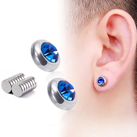 Orecchini Magnetici Senza Buco Acciaio Inossidabile Cristallo Strass Unisex Clip Gioielli Minimalisti