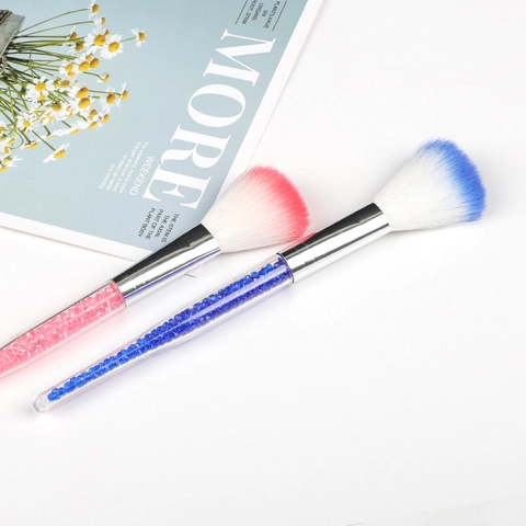 Glitzerndes Make-up-Pinsel Mit Kristall-Strass-Griff Verlauf Synthetikborsten Transparentes Acryl Puder-Rouge-Pinsel