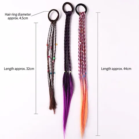 Elastici Per Capelli Con Treccia Parrucca Colorata Per Bambini Sfumata Fibra Sintetica Per Ragazze Festa
