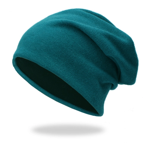 Gorro Slouchy De Punto Acrílico Doble Capa Grueso Cálido Pullover Exterior Casual Para Hombres Mujeres