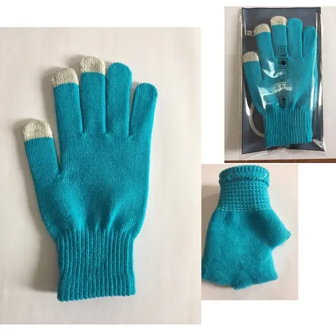 Touchscreen Knitted Gloves Winter Warm Thermal Acrylic Brushed Lining Ribbed Cuffs Outdoor Cold Weather Protective