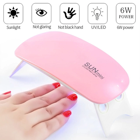 Mini Lámpara De Uñas UV LED Portátil Forma De Ratón Plegable Secador De Uñas Con USB Herramienta De Belleza Profesional