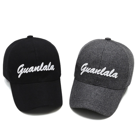 Baseball Cap Wollmischung Bestickter Buchstabe Verstellbar Lässig Warm Wintermütze Outdoor Sport Sonnenschutz Herren Damen