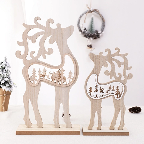 Décoration De Renne De Noël En Bois Design De Forêt Évidé Style Nordique Décor De Bureau Pour La Maison Fenêtre