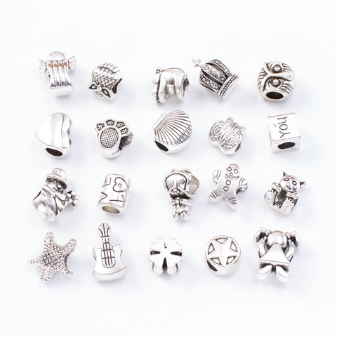 DIY Bracelet Making Silver Plated Snake Chain Colorful Crystal Glass Beads Metal Charms Jewelry For Girls Teenagers