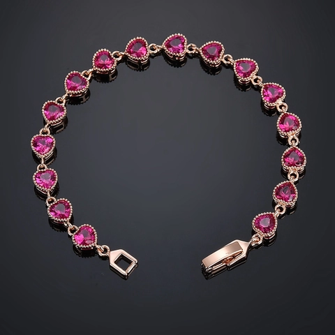 Elegante Armband Met Hartvormige Zirkonia Voor Dames Romantische Fonkelende Cubic Zirkonia Koperen Sieraden Cadeau