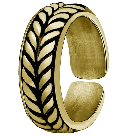 Anillo Abierto de Aleación Vintage Espiga de Trigo para Hombre Mujer Ajustable Anillo Metal Geométrico Joyería Punk Retro