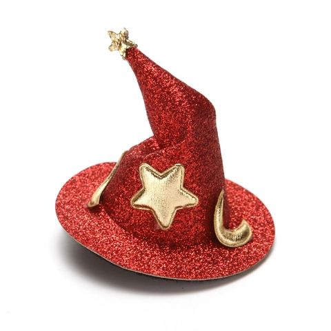 Halloween Mini Witch Hat Hair Clips For Kids Glitter Sequins Star Moon Decor Alligator Clips Party Hair Accessories