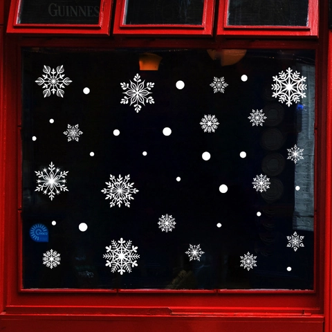Schneeflocken Fensteraufkleber Statisch Haftend Weihnachten Deko Abnehmbare PVC Glasaufkleber Winter Urlaub Home Party