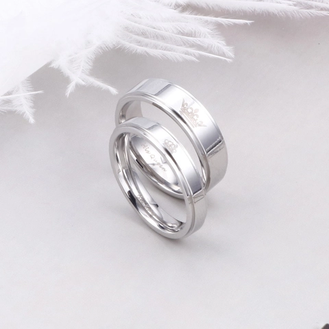 Bagues De Couple Couronne Acier Inoxydable Gravées Her King His Queen Bagues De Promesse Pour Amants Bijoux Polis