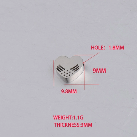 Hollow Heart Beads Stainless Steel Mirror Polished Wing Pattern DIY Jewelry Making Charms For Necklace Bracelet Accessories