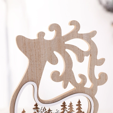 Décoration De Renne De Noël En Bois Design De Forêt Évidé Style Nordique Décor De Bureau Pour La Maison Fenêtre